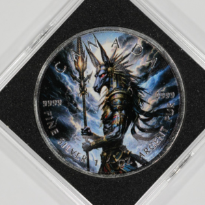 2025 Canada .9999 Silver Maple Leaf Anubis Colorized Silver With Box #35 of 200