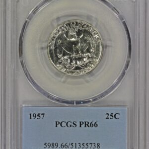 1957 25c Silver Proof Washington Quarter PCGS PR66 Presidential Series