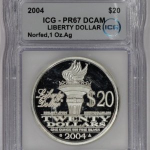 2004 Norfed Silver .999 1oz Liberty ICG PR67DCAM