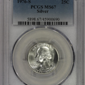 1976-S 25c Silver Washington Quarter PCGS MS67 Bicentennial