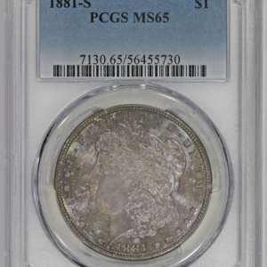 1881-S Morgan Silver Dollar PCGS MS65 Colorful Blueberry Toning