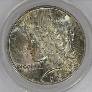1926-S $1 Silver Peace Dollar ANACS MS63 Colorful Toning Better Date