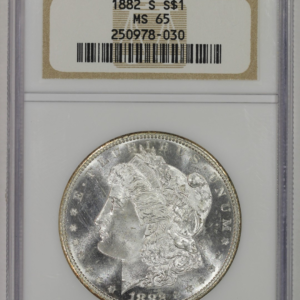 1882-S $1 Morgan Silver Dollar NGC MS65 Flashy Gem