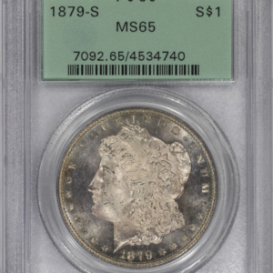 1879-S $1 Morgan Silver Dollar PCGS MS65 Old Green Holder OGH
