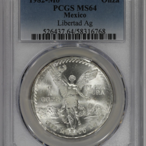 1982 Mo Mexico Silver 1 oz Libertad PCGS MS64 Onza
