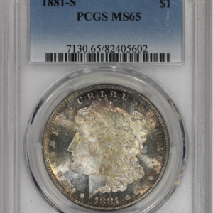 1881-S $1 Morgan Silver Dollar PCGS MS65 Gem Toned