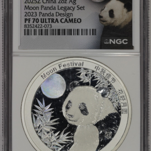2025Z China 2oz Silver Panda Moon Festival Legacy Set 2023 NGC PF70 Ultra Cameo