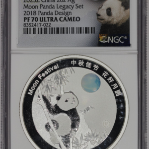 2025Z China Silver 2oz Moon Festival Panda Coin NGC PF70 UCAM 2018 Legacy Design
